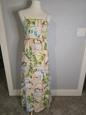 The Good Journey Tropical Scenic Maxi Dress Size 8